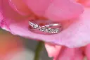 Modern Sparkle Ring in Steel with Zirconium