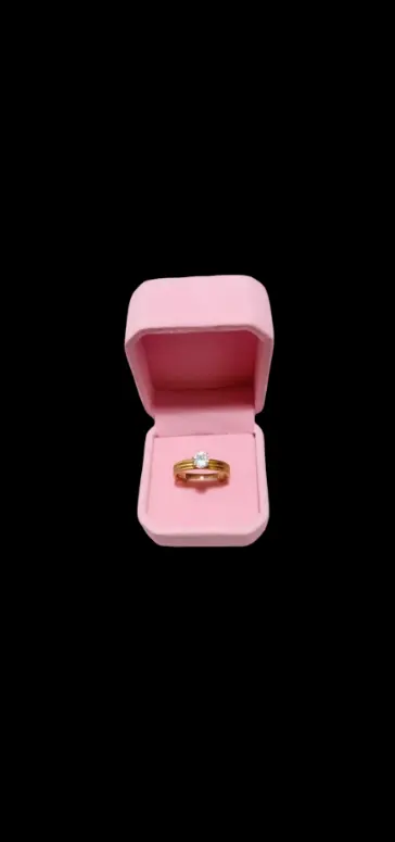 bague "Verliebt" plaqué or 24k
